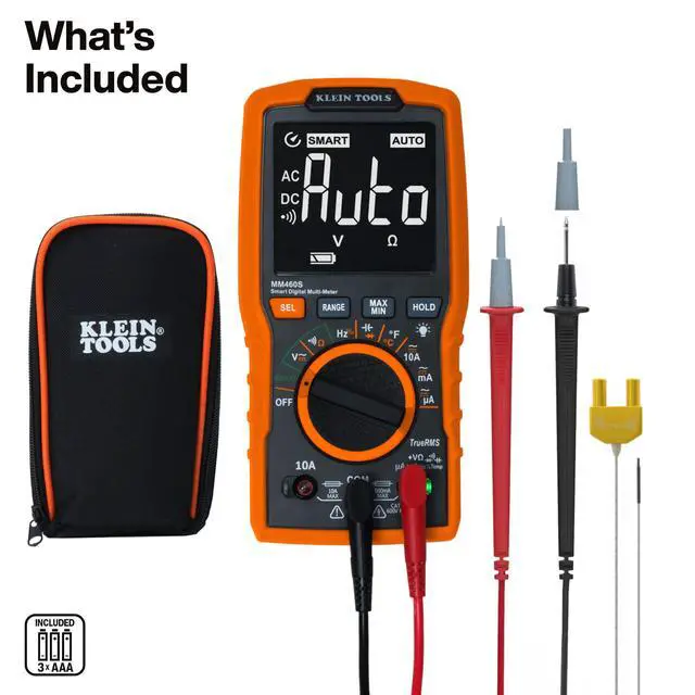 Alt view image 2 of 5 - MM460S Smart Digital Multimeter, 600V AC/DC Auto-Ranging TRMS, Voltage Tester, Backlit Display, Hands-Free Operation, Professional Electrical Tester