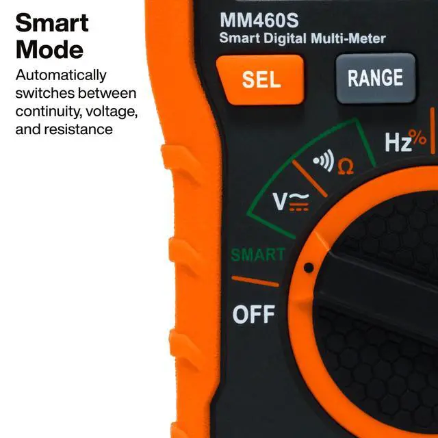 Alt view image 3 of 5 - MM460S Smart Digital Multimeter, 600V AC/DC Auto-Ranging TRMS, Voltage Tester, Backlit Display, Hands-Free Operation, Professional Electrical Tester