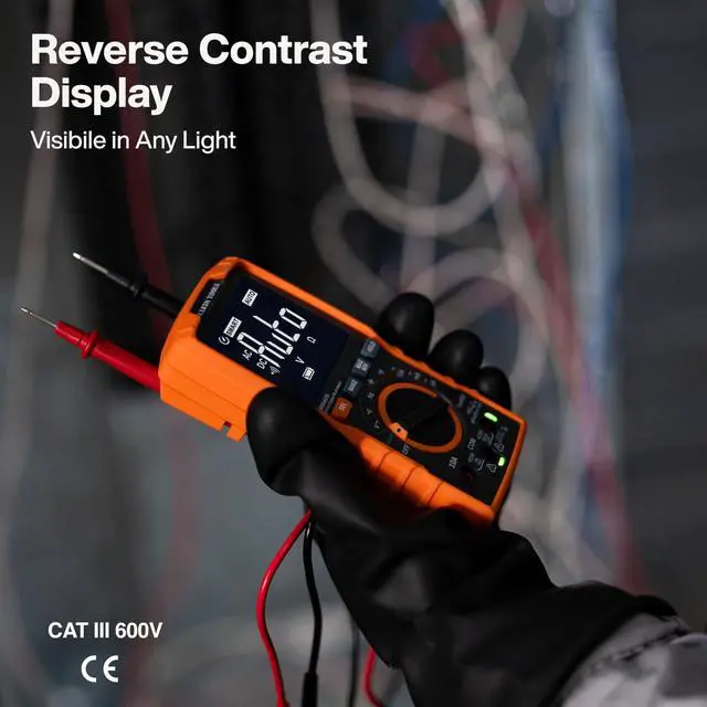 Alt view image 4 of 5 - MM460S Smart Digital Multimeter, 600V AC/DC Auto-Ranging TRMS, Voltage Tester, Backlit Display, Hands-Free Operation, Professional Electrical Tester