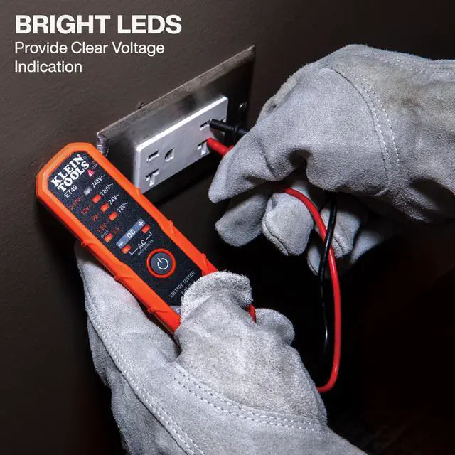 Alt view image 4 of 6 - ET40 Digital AC/DC Voltage Tester, 12-240V AC, 1.5-24V DC, LED Illumination, DC Polarity, Auto Off, CAT III 250V-Class 2- Double Insulation, IP41 Dust and Water Resistant