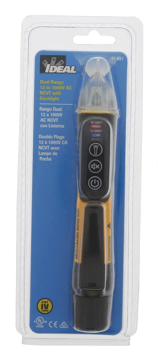 Alt view image 6 of 7 - Ideal Electrical 61-657 - Dual Range 12-1000V AC NCVT with Flashlight