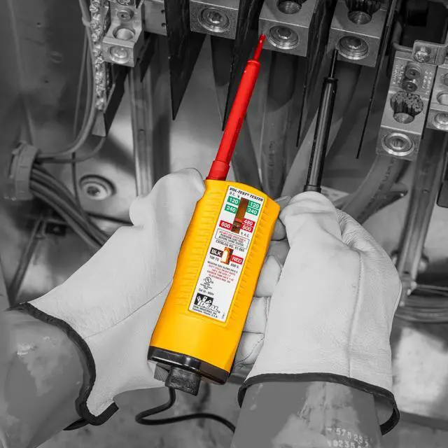 Alt view image 6 of 7 - Ideal Electrical Vol-Con Solenoid Voltage Tester, CAT III 600V, AC/DC Detection, Vibrating Alert, Low Impedance, LED & Neon Indicators, Replaceable Shielded Leads, Rugged & Reliable Electrician Tools