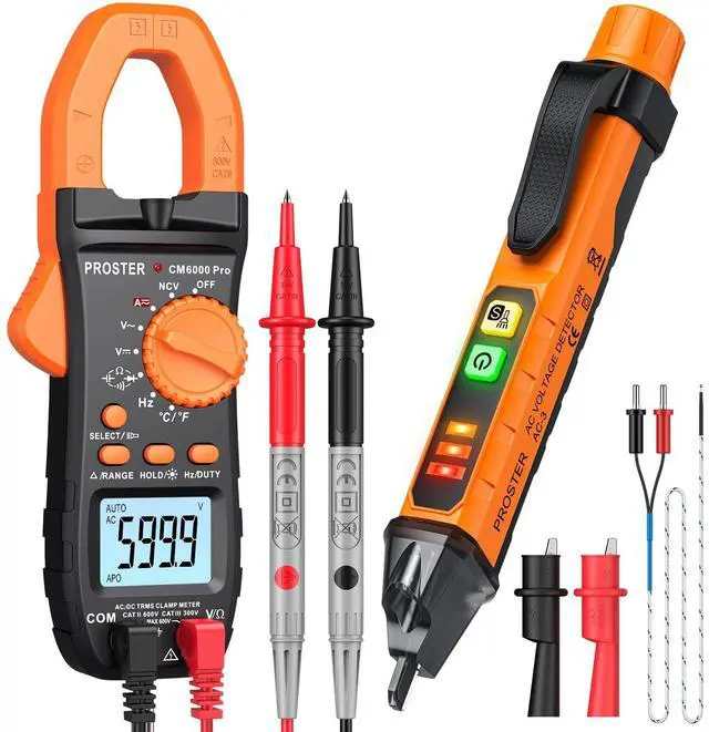 Main image of Electrical Test Tool - TRMS Clamp Meter 6000&NCV Voltage Tester Pen