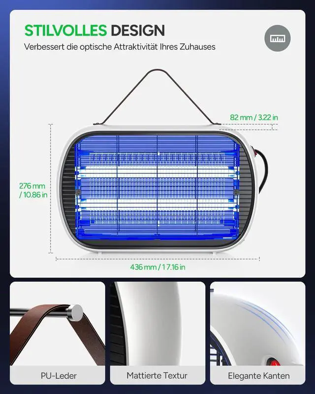 Alt view image 2 of 7 - Bug Zapper Indoor for 5000 Sq. Ft., 20W Instant Electric Mosquito Zapper, High-Voltage Fly Zapper, Fruit Fly Traps Fly Killer -MA015