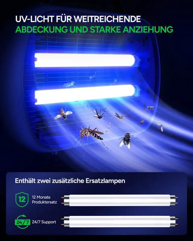 Alt view image 4 of 7 - Bug Zapper Indoor for 5000 Sq. Ft., 20W Instant Electric Mosquito Zapper, High-Voltage Fly Zapper, Fruit Fly Traps Fly Killer -MA015