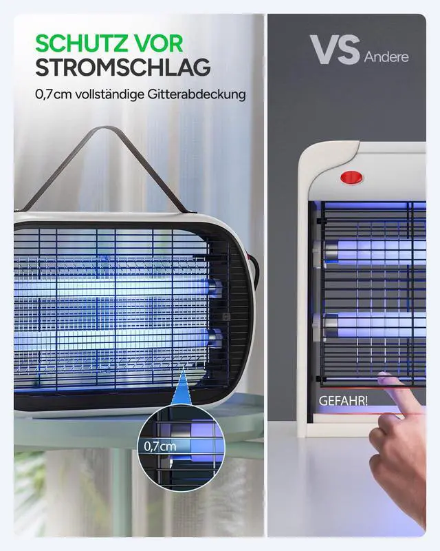 Alt view image 6 of 7 - Bug Zapper Indoor for 5000 Sq. Ft., 20W Instant Electric Mosquito Zapper, High-Voltage Fly Zapper, Fruit Fly Traps Fly Killer -MA015