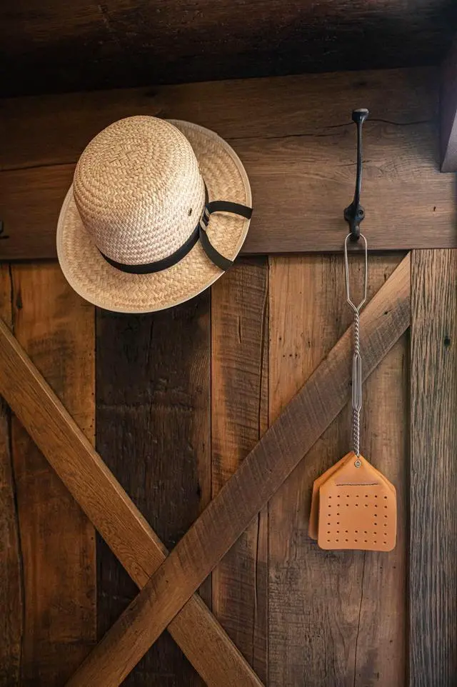 Alt view image 6 of 6 - Leather Fly Swatter Set (1 Pack) 17 Amish-Made Fly Swat w/Real Leather Paddle Fly Swatters Multi Pack w/Metal Handle Bug Swatter, Mosquito Swatter, Wasp Swatter (Brown)