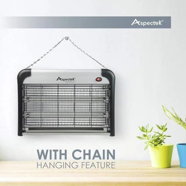 Alt view image 4 of 7 - Electric Bug Zapper, 20W UV Bulbs, High Voltage Mosquito, Fly and Moth Killer, Indoor and Covered Outdoor Insect Control for Gnat and Fruit Flies, Easy-Mount Design with Hanging Chain