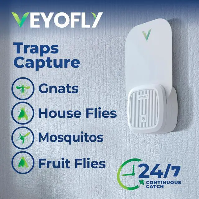 Alt view image 2 of 7 - Fruit Fly Traps Indoor Plug-in UV, Gnat Trap, 1 Device + 2 Refills