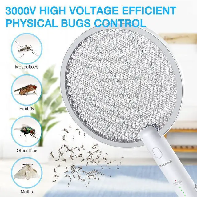 Alt view image 7 of 7 - Electric Fly Swatter 4000V Bug Zapper Racket Dual Modes