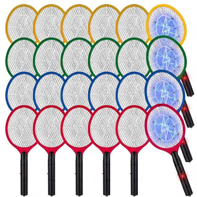 Main image of 24 Pack Electric Fly Swatter Bulk Bug Zapper Rackets for Indoor Outdoor Insect Control Killer Bat Handheld Mosquito Swatter Battery Powered Electric Bug Killer for Home Patio Camping (4 Colors)