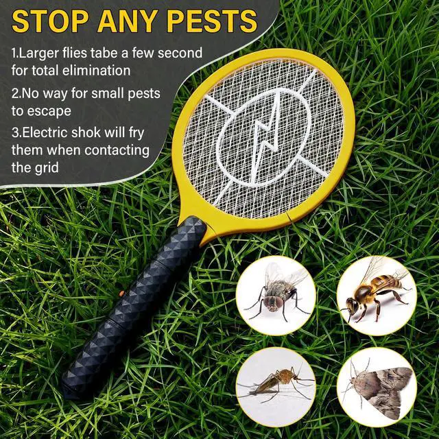 Alt view image 5 of 7 - 24 Pack Electric Fly Swatter Bulk Bug Zapper Rackets for Indoor Outdoor Insect Control Killer Bat Handheld Mosquito Swatter Battery Powered Electric Bug Killer for Home Patio Camping (4 Colors)