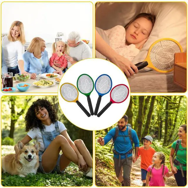 Alt view image 7 of 7 - 24 Pack Electric Fly Swatter Bulk Bug Zapper Rackets for Indoor Outdoor Insect Control Killer Bat Handheld Mosquito Swatter Battery Powered Electric Bug Killer for Home Patio Camping (4 Colors)