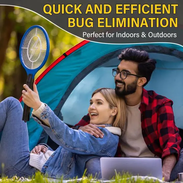 Alt view image 6 of 7 - 24 Pack Electric Fly Swatter Bulk Bug Zapper Rackets for Indoor Outdoor Insect Control Killer Bat Handheld Mosquito Swatter Battery Powered Electric Bug Killer for Home Patio Camping (4 Colors)