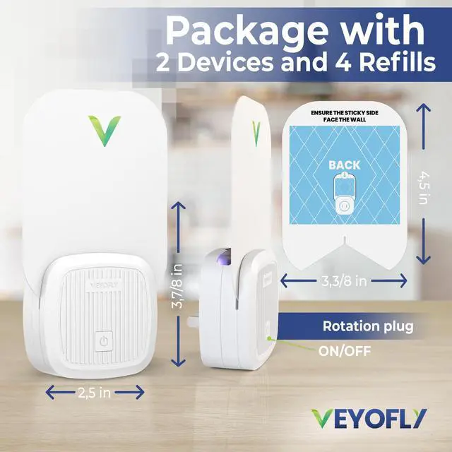 Alt view image 7 of 7 - Fruit Fly Traps Indoor Plug-in UV, Gnat Trap, 2 Device + 4 Refills
