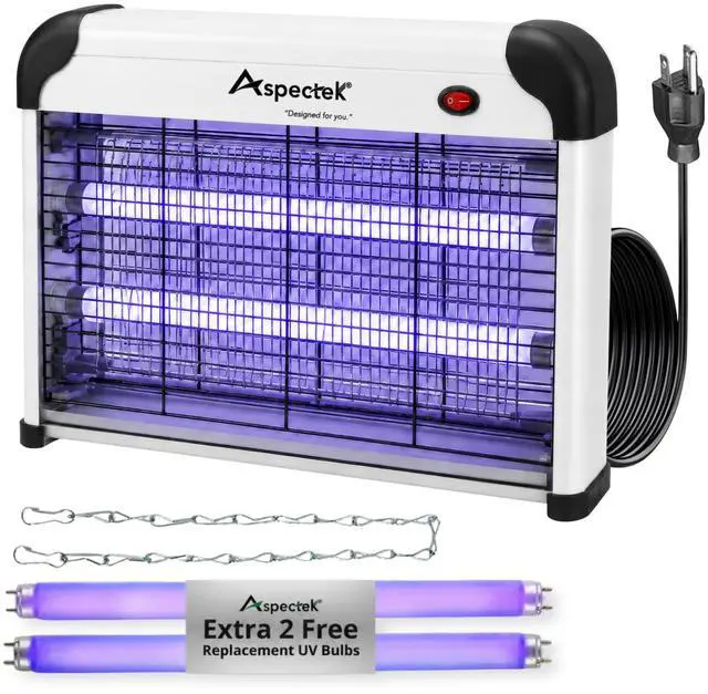 Main image of 20W Electric Bug Zapper, High Voltage Mosquito and Fly Killer, Heavy Duty 360° Gnat Trap for Indoor, Bedroom, Covered Patios, Farm, BBQ and Greenhouse, Includes 2 Replacement Bulbs