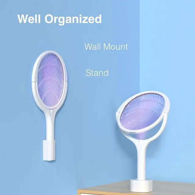 Alt view image 2 of 7 - 2PK Electric Fly Swatter, Bug Zapper Racket USB-C, Rotating