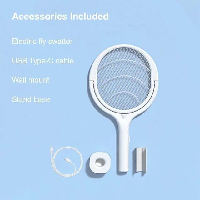 Alt view image 6 of 7 - 2PK Electric Fly Swatter, Bug Zapper Racket USB-C, Rotating