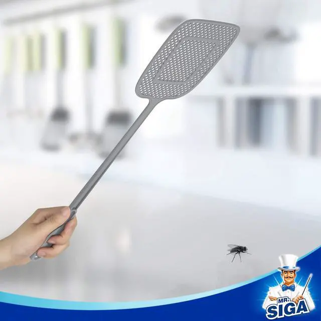 Alt view image 5 of 7 - Heavy Duty Long Handle Fly Swatter, Gray, 6 Pack