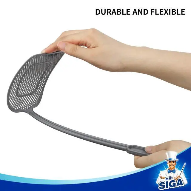 Alt view image 6 of 7 - Heavy Duty Long Handle Fly Swatter, Gray, 6 Pack