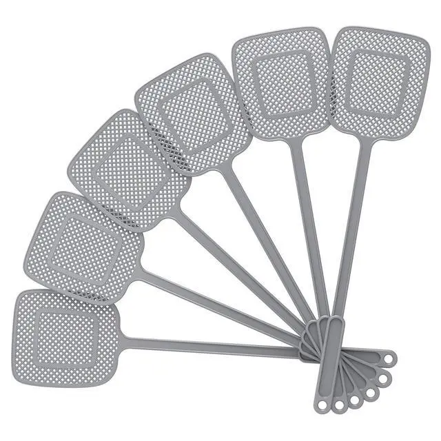 Alt view image 7 of 7 - Heavy Duty Long Handle Fly Swatter, Gray, 6 Pack
