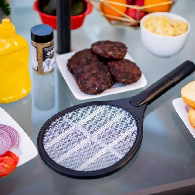 Alt view image 7 of 7 - 2-Pack Electric Bug Zapper Rackets, Mosquito & Fly Swatter, Battery Operated (Black)