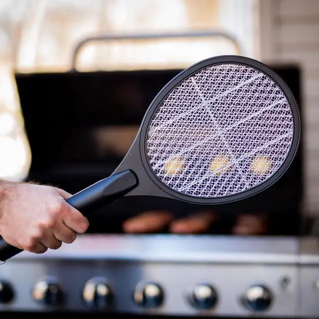 Alt view image 6 of 7 - 2-Pack Electric Bug Zapper Rackets, Mosquito & Fly Swatter, Battery Operated (Black)