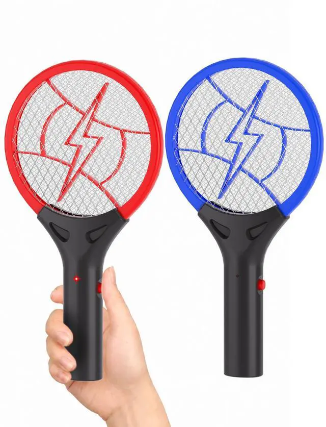 Main image of 2 Pack Mini Electric Fly Swatter, Battery Powered Bug Zapper Racket, 3000VDC Portable Fly Zapper for Kitchen Bedroom Camping, Batteries Not Included