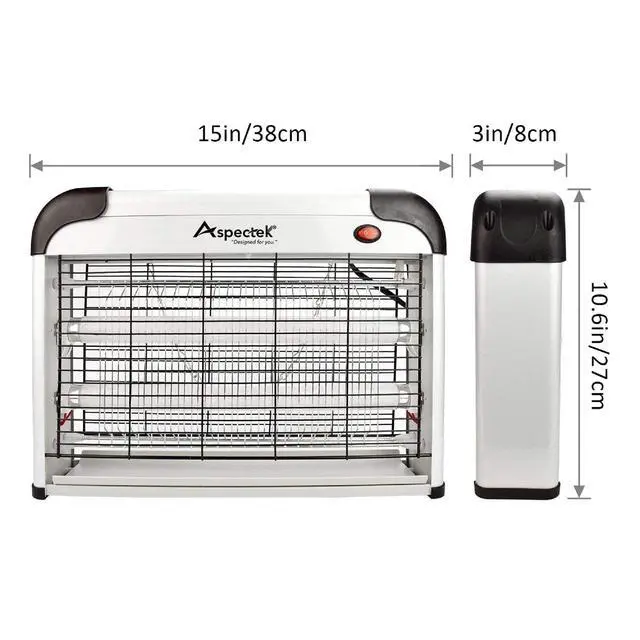 Alt view image 3 of 7 - 20W Bug Zapper, Electric Insect Killer for Indoor and Covered Outdoor, Mosquito, Fly and Moth Trap with Protective Mesh and Hanging Chain for Versatile Setup at Home, Patio and Garage