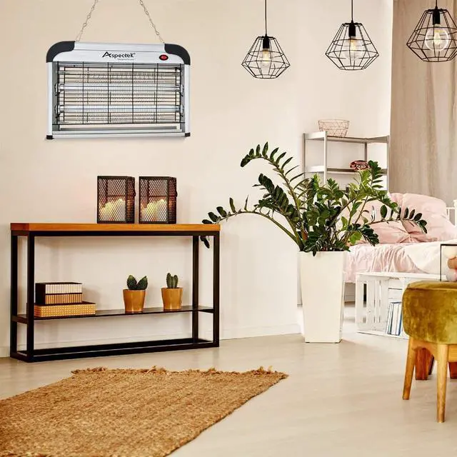 Alt view image 2 of 7 - 20W Bug Zapper, Electric Insect Killer for Indoor and Covered Outdoor, Mosquito, Fly and Moth Trap with Protective Mesh and Hanging Chain for Versatile Setup at Home, Patio and Garage