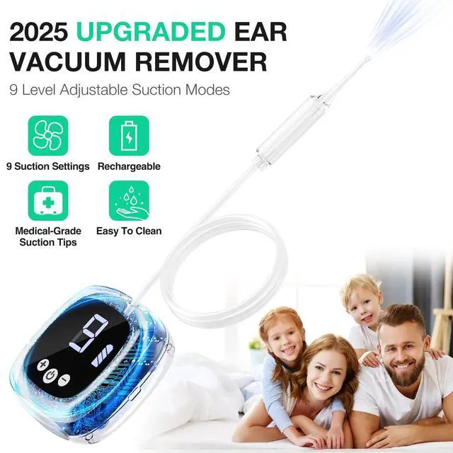 Alt view image 3 of 7 - Ear Vacuum Wax Remover, Earwax Removal Kit with 9 Levels Strong Suction