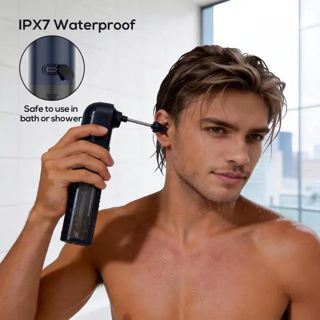 Alt view image 7 of 7 - Ear Wax Removal, Ear Cleaner, Safe Ear Wax Removal Kit, 4 Modes-Ear Irrigation Flushing System, Ear Cleaning Kit - IPX7 Waterproof (Blue)