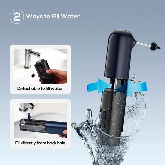 Alt view image 6 of 7 - Ear Wax Removal, Ear Cleaner, Safe Ear Wax Removal Kit, 4 Modes-Ear Irrigation Flushing System, Ear Cleaning Kit - IPX7 Waterproof (Blue)