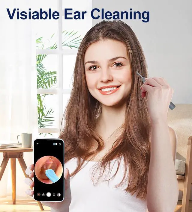 Alt view image 3 of 7 - Ear Wax Removal, Ear Cleaner with Camera, Ears Wax Removal Kit with 1296P HD Ear Otoscope with 6 LED Lights, Earwax Removal Tool for iPhone, iPad & Android Smart Phones (Black, Standard)