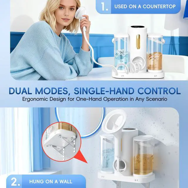 Alt view image 3 of 7 - Water Powered Ear Cleaner, Electric Ear Wax Removal Kit with Sewage System and 4 Clean Mode, Safe and Effective Ear Flushing Kit, Ear Irrigation Tool 2 Ear Tips for Adults