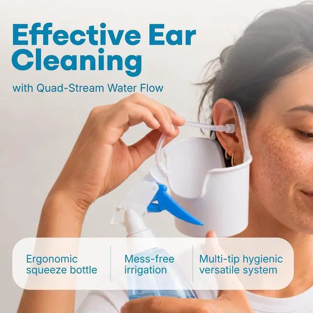 Alt view image 2 of 7 - Ear Wax Removal Kit, 300ml Ear Washer Bottle, Basin and Tips