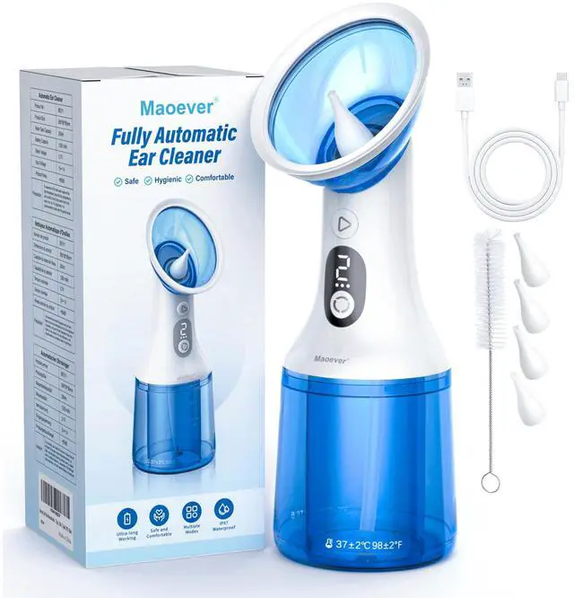 Main image of Electric Ear Wax Removal with One-Piece Waste Tank, Water Powered Ear Cleaner with 4 Pressure Modes for 199ml Earwax Remove at Home, USB-C Cable, IPX7 (199ml)
