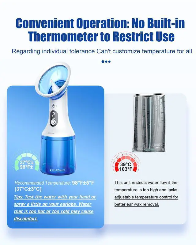 Alt view image 5 of 7 - Electric Ear Wax Removal with One-Piece Waste Tank, Water Powered Ear Cleaner with 4 Pressure Modes for 199ml Earwax Remove at Home, USB-C Cable, IPX7 (199ml)