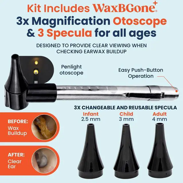 Alt view image 7 of 7 - Ear Wax Removal Kit with SoftSpray Irrigation Tips, 4X High Output Sprayer & Ear Basin - Safe, Fast, Gentle Ear Cleaning Kit for Adults & Kids at Home - Premium Kit with Otoscope + Ear Drops