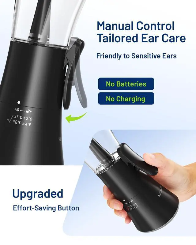 Alt view image 5 of 7 - Upgraded Manual Ear Wax Removal Kit, One-Hand Operation, Black