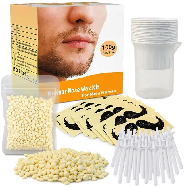 Main image of Nose Wax Kit for Men & Women | 100g Wax, 30 Applicators (15-20 Uses) | Painless Nasal & Ear Hair Removal | Fast 3-Min Removal | Safe Hair Remover Kit for Nose & Ear Hair | Waxing Kit for Men