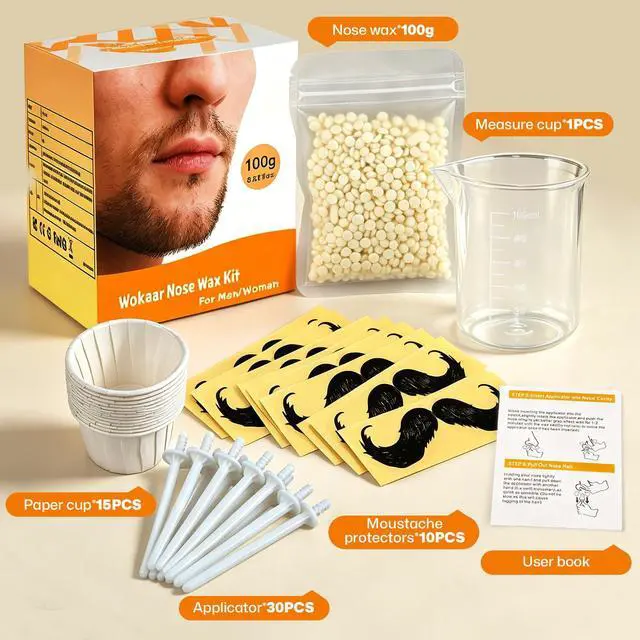 Alt view image 3 of 7 - Nose Wax Kit for Men & Women | 100g Wax, 30 Applicators (15-20 Uses) | Painless Nasal & Ear Hair Removal | Fast 3-Min Removal | Safe Hair Remover Kit for Nose & Ear Hair | Waxing Kit for Men