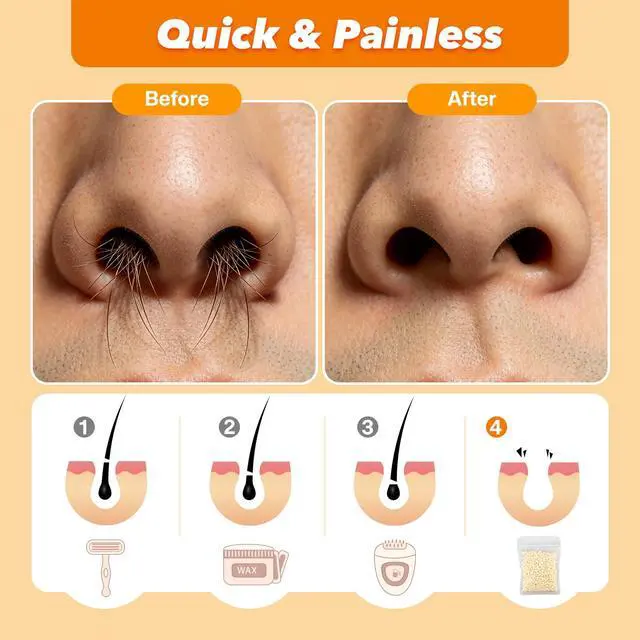 Alt view image 6 of 7 - Nose Wax Kit for Men & Women | 100g Wax, 30 Applicators (15-20 Uses) | Painless Nasal & Ear Hair Removal | Fast 3-Min Removal | Safe Hair Remover Kit for Nose & Ear Hair | Waxing Kit for Men