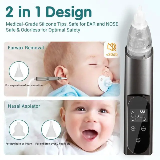 Alt view image 4 of 7 - Ear Wax Vacuum Removal Kit with Carrying Case, 6 Levels Electric Strong Suction Ear Wax Remover, USB Charge Ear Wax Vacuum Cleaner, Ear Wax Suction Remover Device for Adults and Kids (Black)