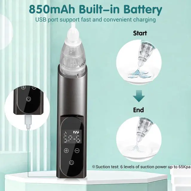 Alt view image 6 of 7 - Ear Wax Vacuum Removal Kit with Carrying Case, 6 Levels Electric Strong Suction Ear Wax Remover, USB Charge Ear Wax Vacuum Cleaner, Ear Wax Suction Remover Device for Adults and Kids (Black)