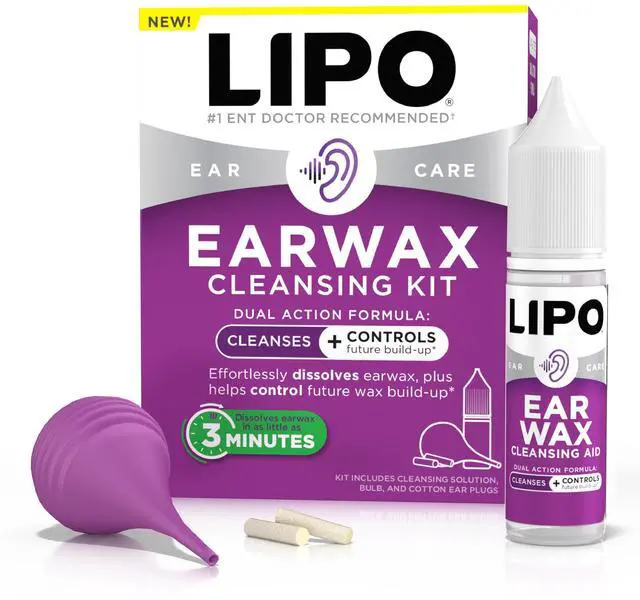 Main image of Earwax Removal Kit - Ear Wax Removal Drops with Bulb Syringe & Ear Plugs - Ear Cleaning Kit for Clogged Ears - Peroxide-Free, Gentle Ear Care for Daily Ear Hygiene & Wax Build-Up Removal