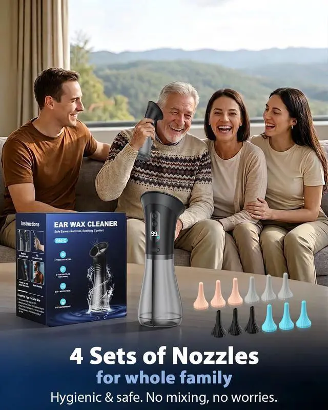 Alt view image 5 of 7 - Safe Ear Wax Removal - Electric Ear Cleaner with 3 Pressure Modes, Effective & Easy to Use, IPX7, Automatic Powered Ear Wax Remover Home Ear Cleaning Machine