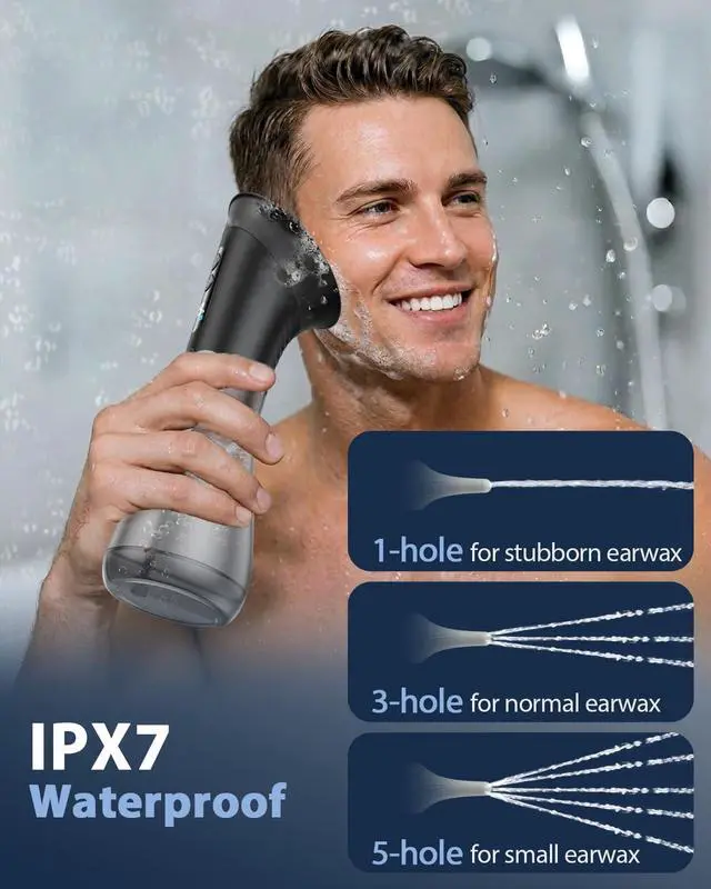 Alt view image 6 of 7 - Safe Ear Wax Removal - Electric Ear Cleaner with 3 Pressure Modes, Effective & Easy to Use, IPX7, Automatic Powered Ear Wax Remover Home Ear Cleaning Machine
