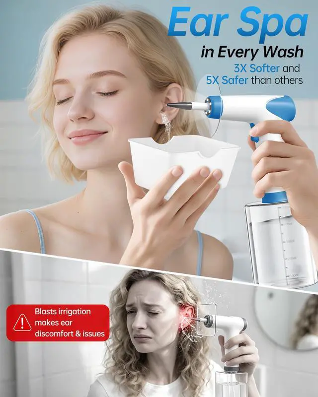 Alt view image 3 of 7 - Ear Wax Removal Kit, FSA Eligible HSA Approved, 2026 Electric Ear Cleaner with 12 Cleaning Modes & Real-Time Water Temperature, Effective Ear Flushing Irrigation System for Adults Kids