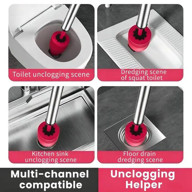Alt view image 3 of 6 - Toilet Plunger,Bathroom Plunger, High Pressure Toilet Auger,Powerful Air Drain Unclogger and Toilet Clog Remover, Toilet Plunger for Sinks and Clogged Pipes